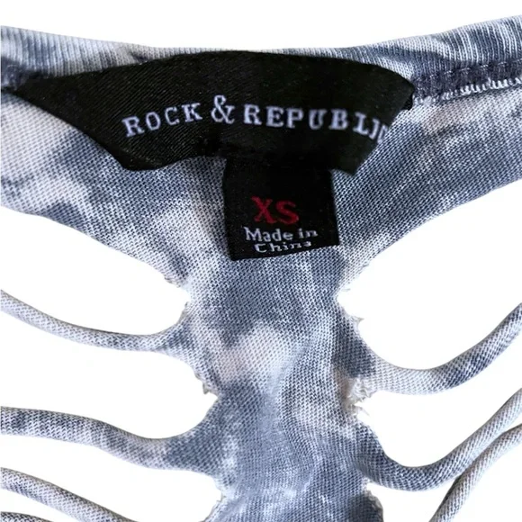 Rock & Republic Cut-Out Tie Dye Tank Top XS NWOT - Picture 4 of 4